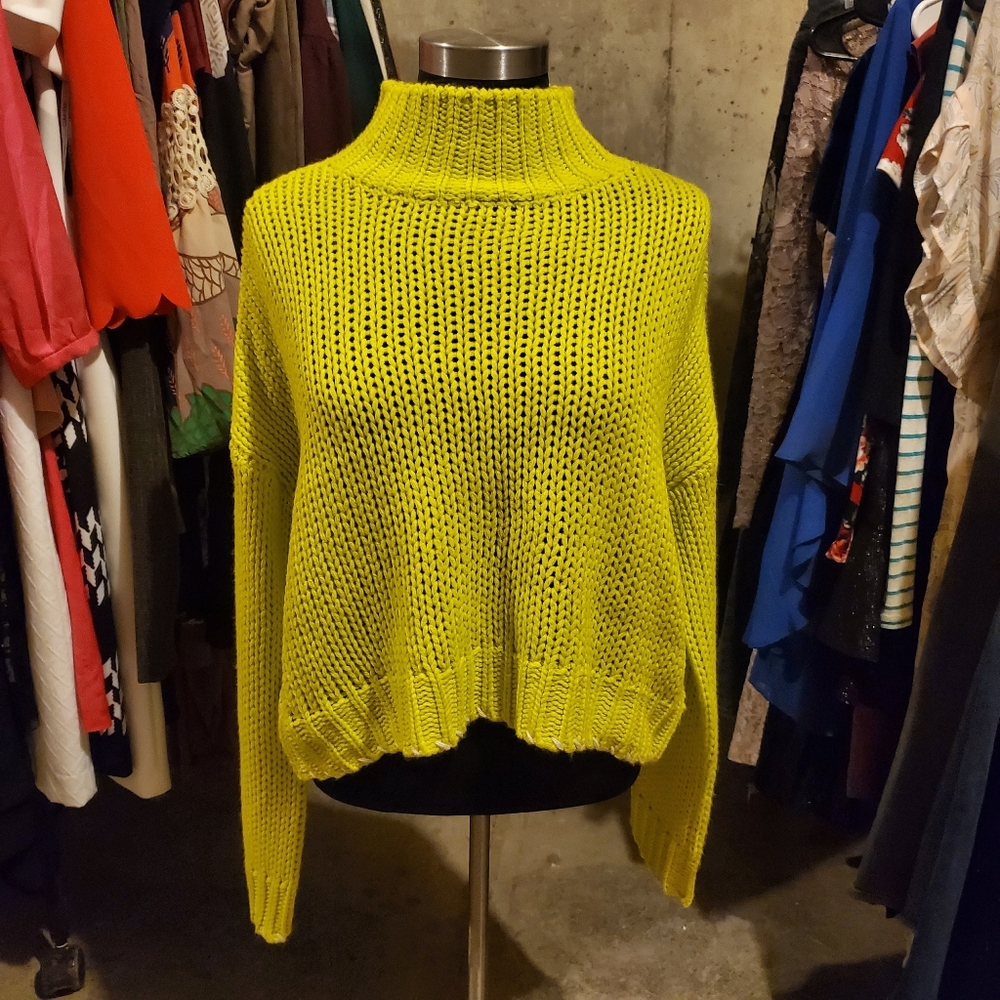 Chartreuse Cropped Sweater